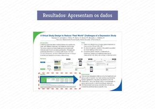 Resultados: Apresentam os dados
 