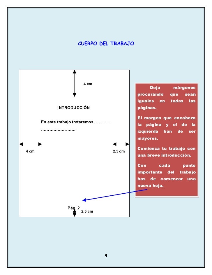 Como Es La Presentacion De Un Trabajo Escrito Para