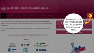 Como encontrar um código doi no Galoá { Proceedings 