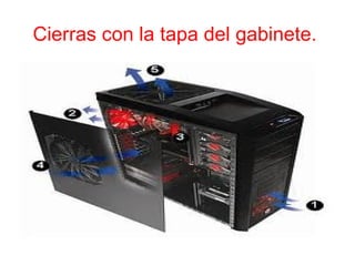 Cierras con la tapa del gabinete.
 