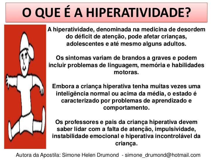 Relatorio de aluno com tdah
