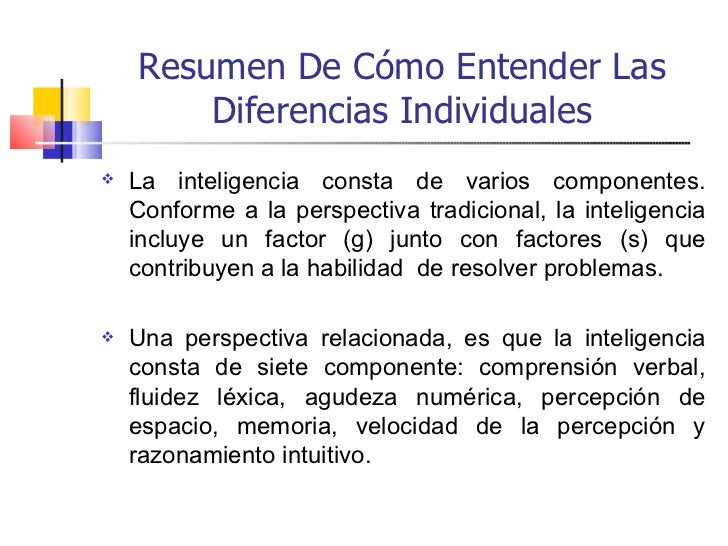 Como Entender Las Diferencias Individuales Ii