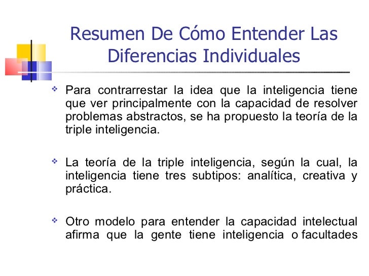 Como Entender Las Diferencias Individuales Ii
