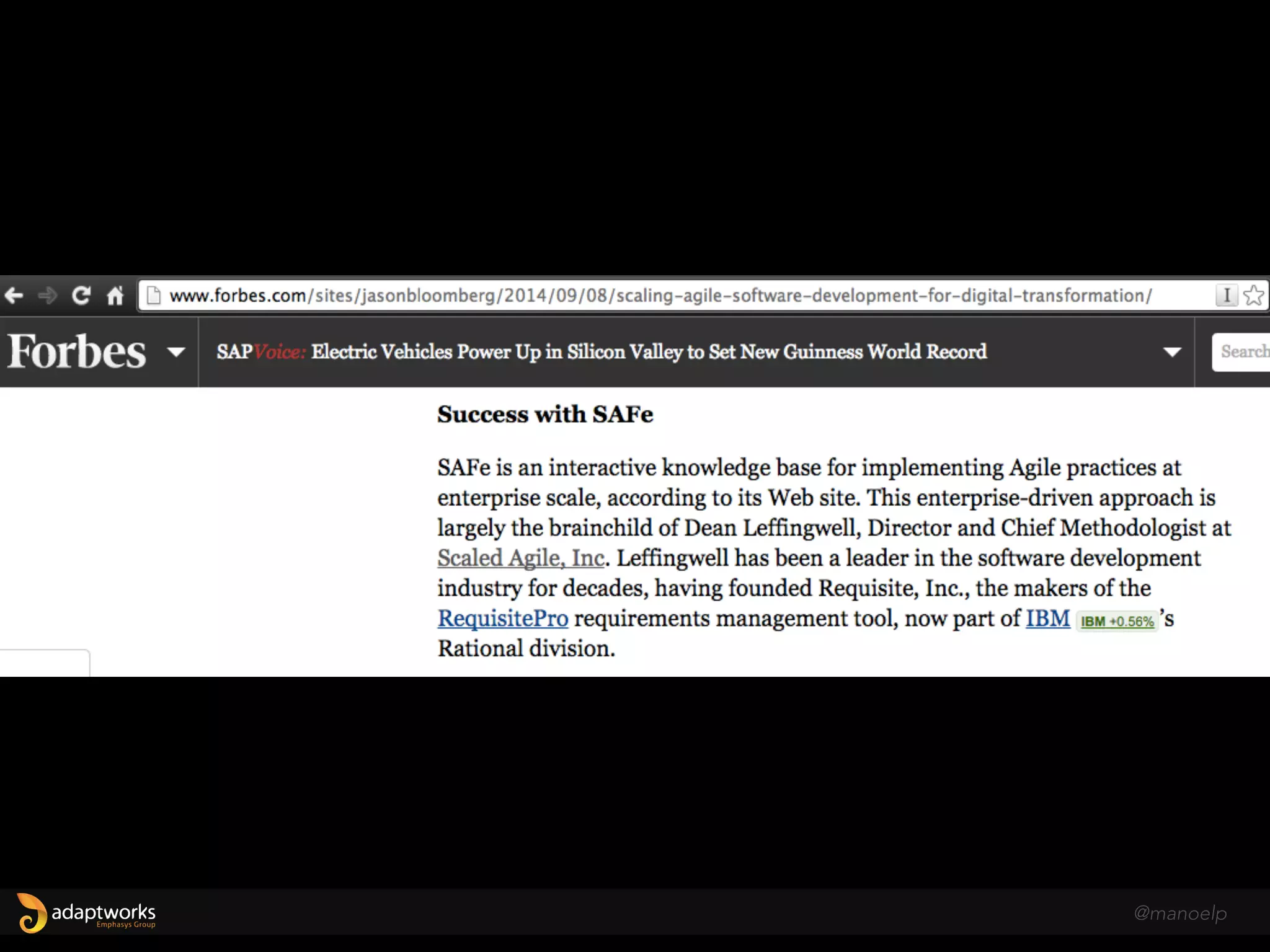 C A S E S
@manoelp
scaledagileframework.com/case-studies
 