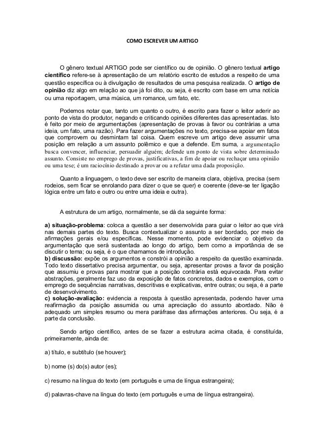 Como comecar um artigo