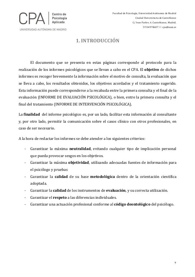 como escribir un informe psicologico como se redacta un informe