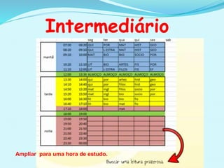 Intermediário
Ampliar para uma hora de estudo.
 