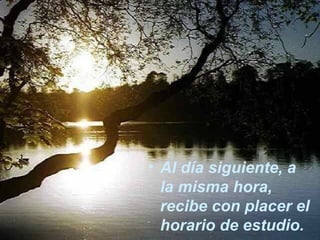 • Al día siguiente, a
  la misma hora,
  recibe con placer el
  horario de estudio.
 