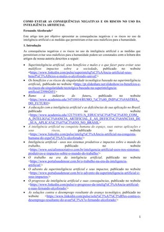 COMO EVITAR AS CONSEQUÊNCIAS NEGATIVAS E OS RISCOS NO USO DA ...