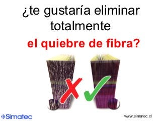 ¿te gustaría eliminar
     totalmente
 el quiebre de fibra?




                  www.simatec.cl
 