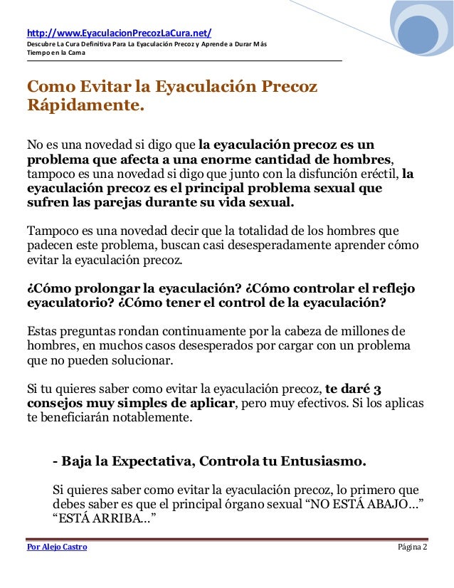 Como Evitar La Eyaculacion Precoz