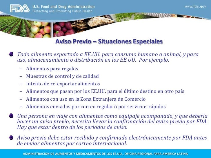 Requisitos de la FDA para exportar alimentos procesados a EEUU Requisitos de la FDA para exportar alimentos procesados a EEUU
