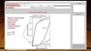 Todavia, como se trata
de uma escala
logarítmica,
você digita
simplesmente os
expoentes
ymin = -13
ymax = -4
26
 