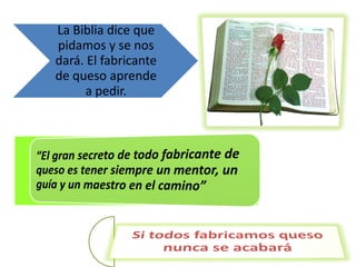 La Biblia dice que
pidamos y se nos
dará. El fabricante
de queso aprende
      a pedir.
 