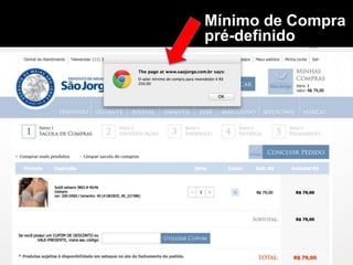Mínimo de Compra
pré-definido
 