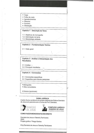 Como fazer monografia em Direito