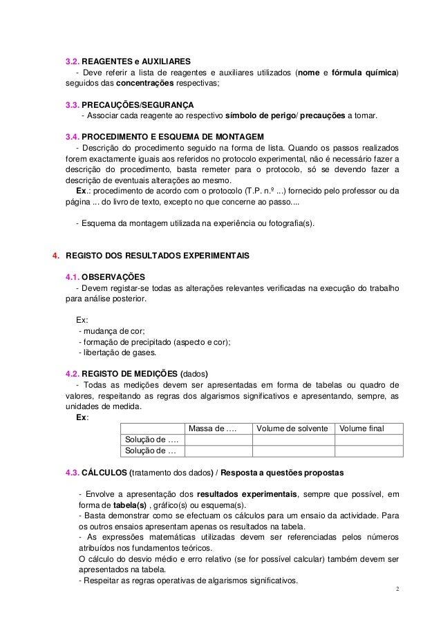 Como fazer um relatorio de laboratorio quimica Como fazer um relatorio de laboratorio quimica