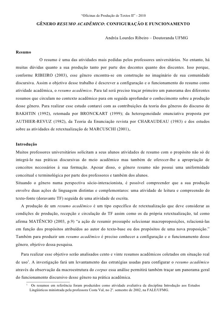 Resumo de monografia como fazer