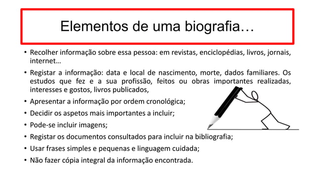 Como fazer uma biografia