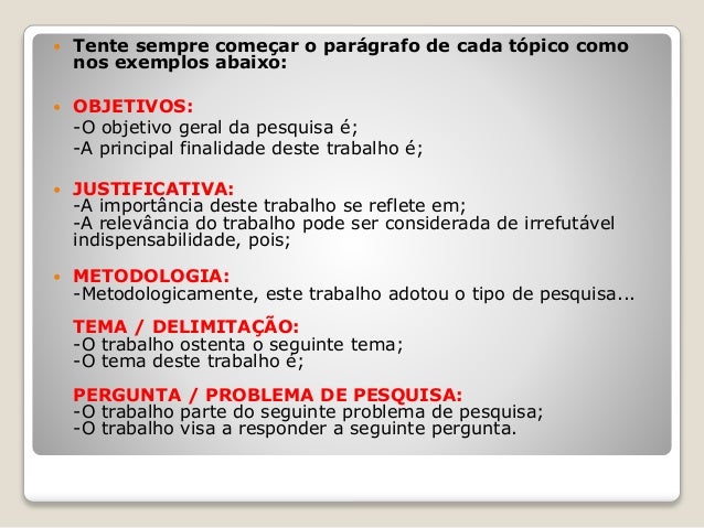 Como fazer uma introdução de um trabalho exemplos