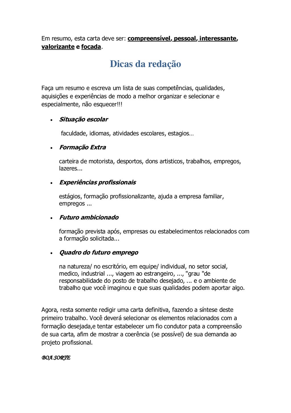 Como fazer uma carta de motivação
