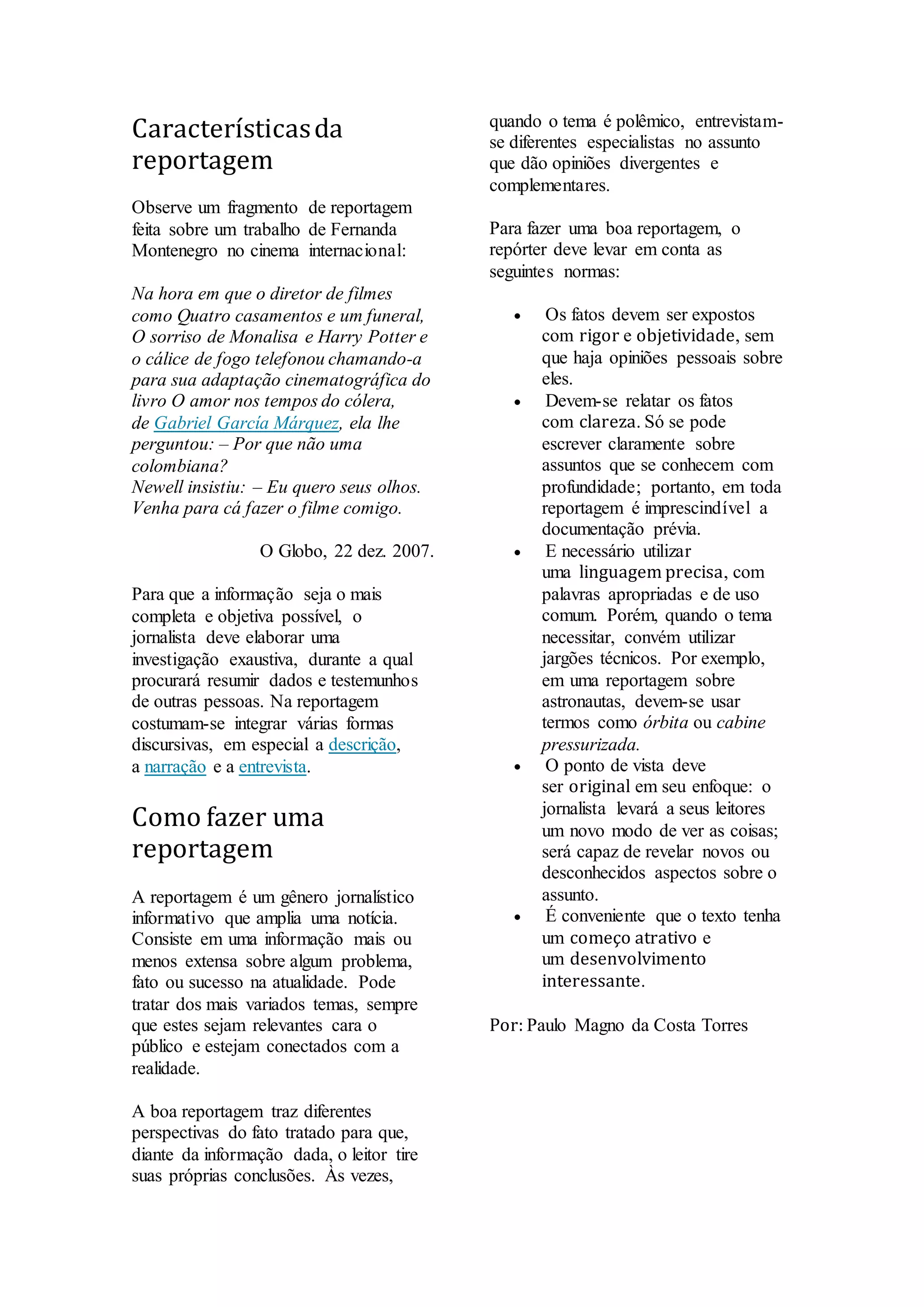 Como fazer uma reportagem | PDF