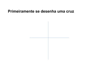 Primeiramente se desenha uma cruz 