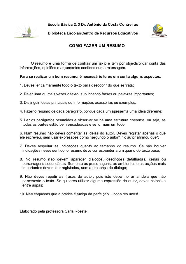 Resumo de monografia como fazer