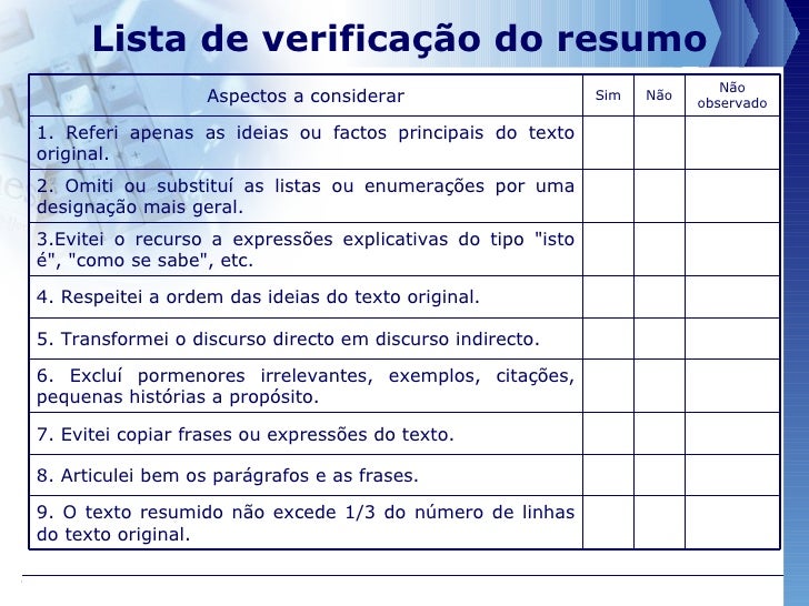 Resumo de texto como fazer