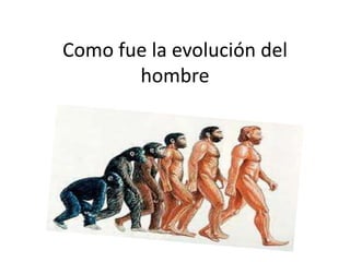 Como fue la evolución del
       hombre
 