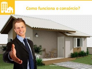 www.consorciodeimoveis.com.br
Como funciona o consórcio?
 