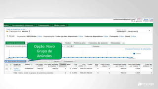 Opção: Novo
Grupo de
Anúncios
 
