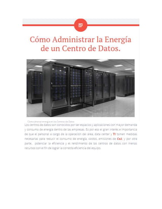 Como gestionar la energia de un data center