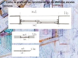 Como se grafican las carpinterías en las distintas escalas
ventanas
 