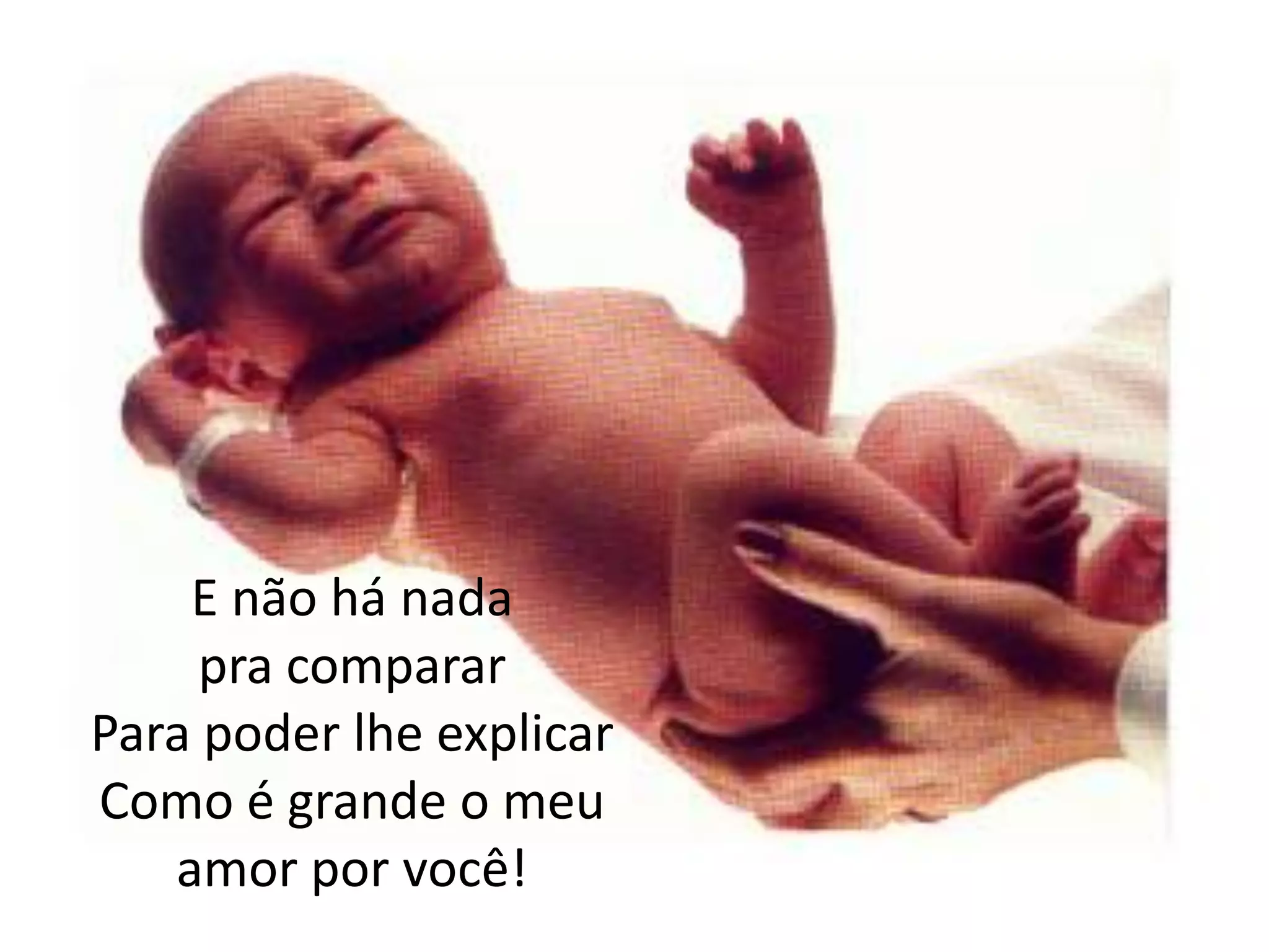 E não há nada
pra comparar
Para poder lhe explicar
Como é grande o meu
amor por você!