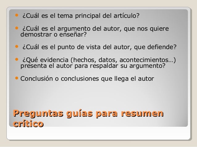 preguntas guias para hacer un resumen como hacer un an 225 lisis cr 237 tico preguntas guias para hacer un resumen como hacer un an 225 lisis cr 237 tico