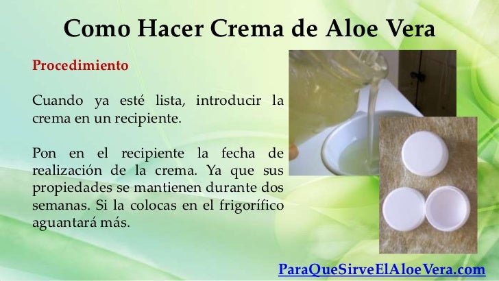 Como Hacer Crema De Aloe Vera
