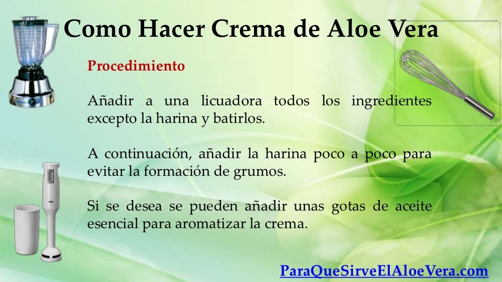 Como Hacer Crema De Aloe Vera