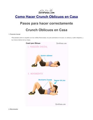 Como hacer crunch oblicuos en casa | PDF
