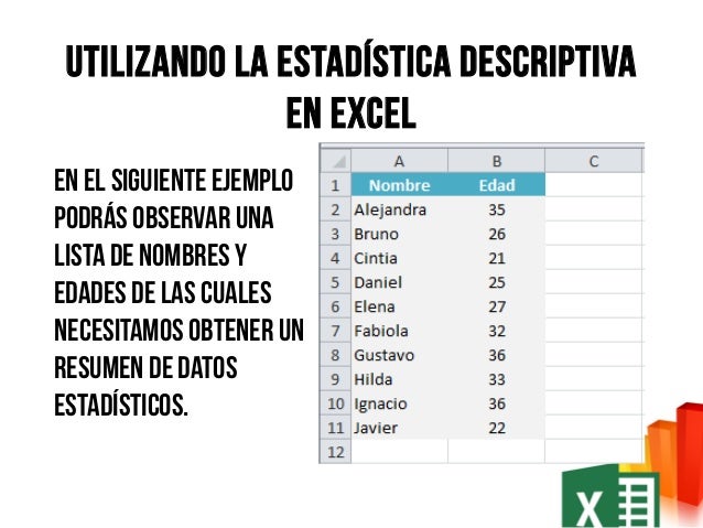 Como hacer estadistica descriptiva con excel