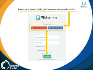 Puede usar su cuenta de Google, Facebook o su correo electrónico
 