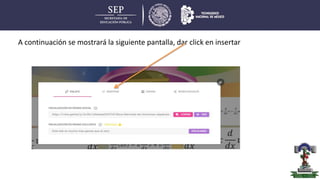 A continuación se mostrará la siguiente pantalla, dar click en insertar
 