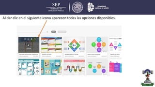 Al dar clic en el siguiente icono aparecen todas las opciones disponibles.
 