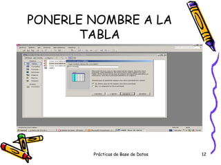 PONERLE NOMBRE A LA TABLA 