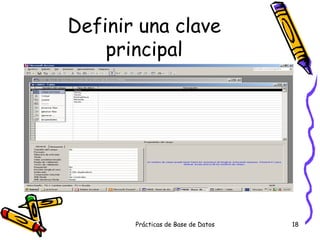 Definir una clave principal 
