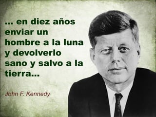 … en diez años
enviar un
hombre a la luna
y devolverlo
sano y salvo a la
tierra…

John F. Kennedy
 