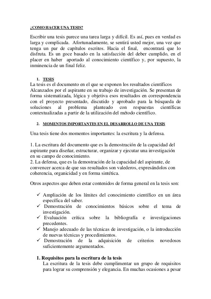 Como hacer una tesis