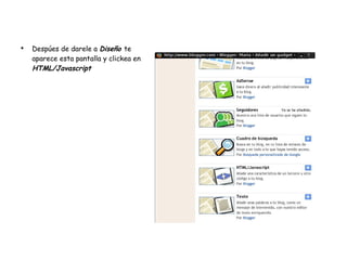 Despúes de darele a   Diseño   te aparece esta pantalla y clickea en  HTML/Javascript 