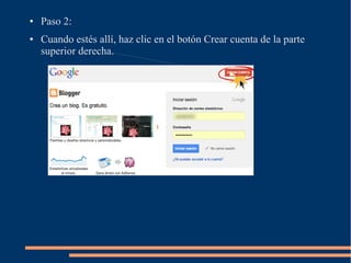 ● Paso 2:
● Cuando estés allí, haz clic en el botón Crear cuenta de la parte
superior derecha.
 
