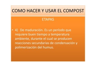 Como Hacer Y Usar El Compost